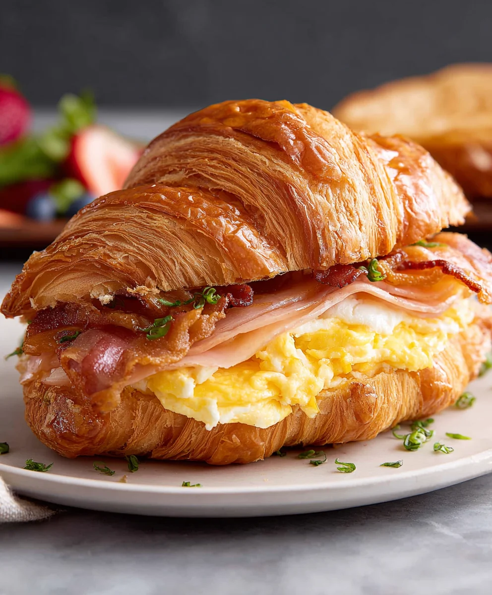 Fluffy Croissant Breakfast Sandwiches-Quick & Delicious
