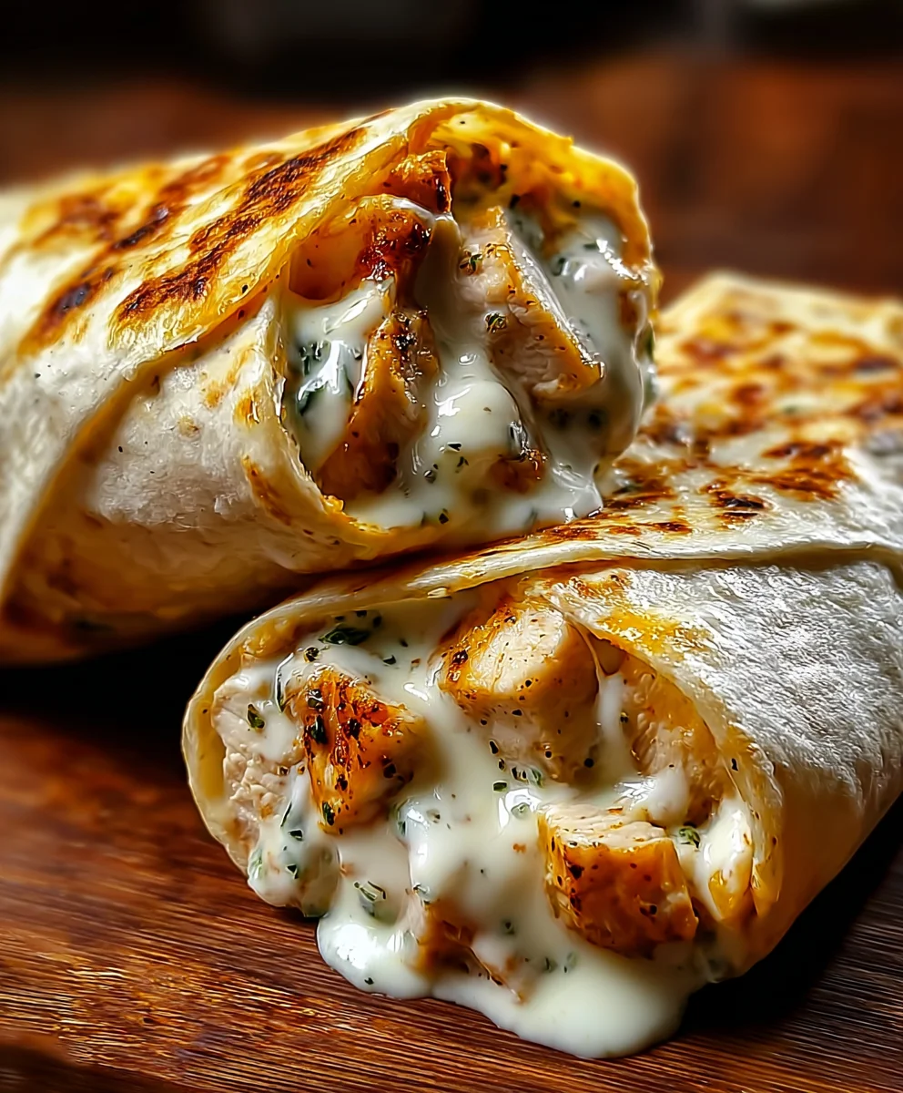 Cheesy Garlic Chicken Wraps - Easy Weeknight Dinner