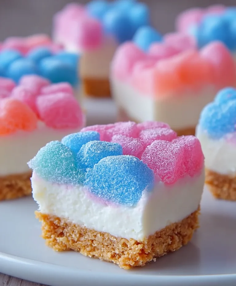 Gummy Cotton Candy Cheesecake Bites-Sweet & Fun Treat