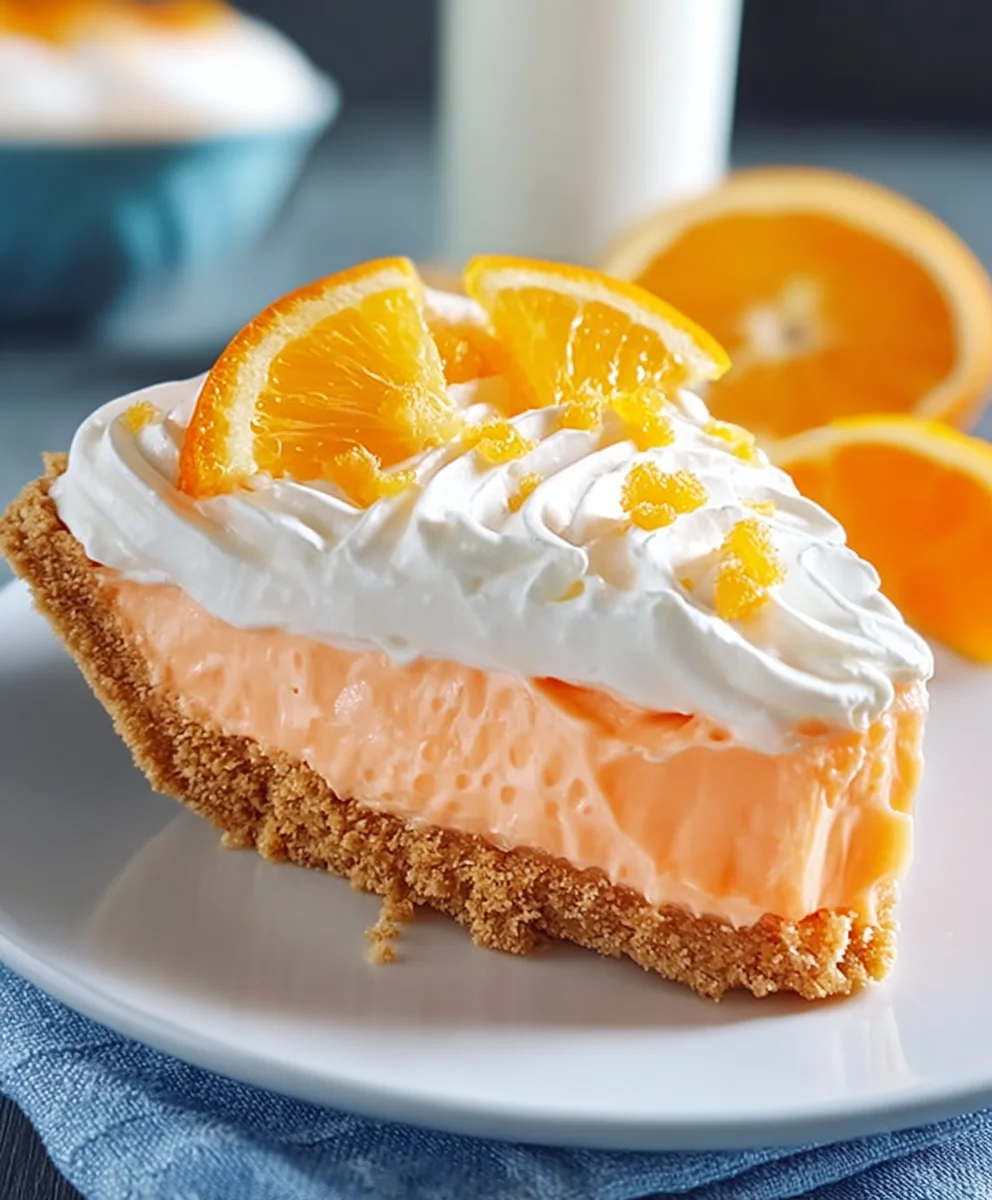 Jello Creamsicle Pie - Easy No-Bake Dessert