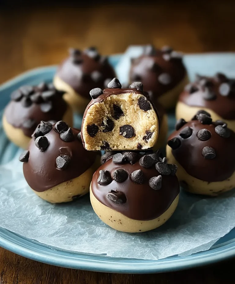 Easy Chocolate-Dipped Cookie Dough Bites No Bake