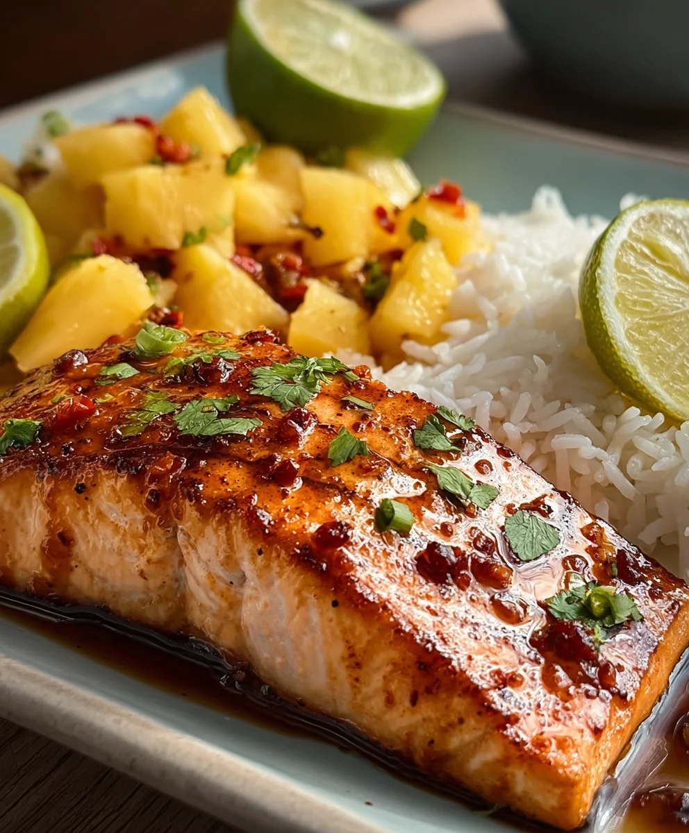Pineapple Chipotle Salmon - Spicy Sweet Glazed Recipe
