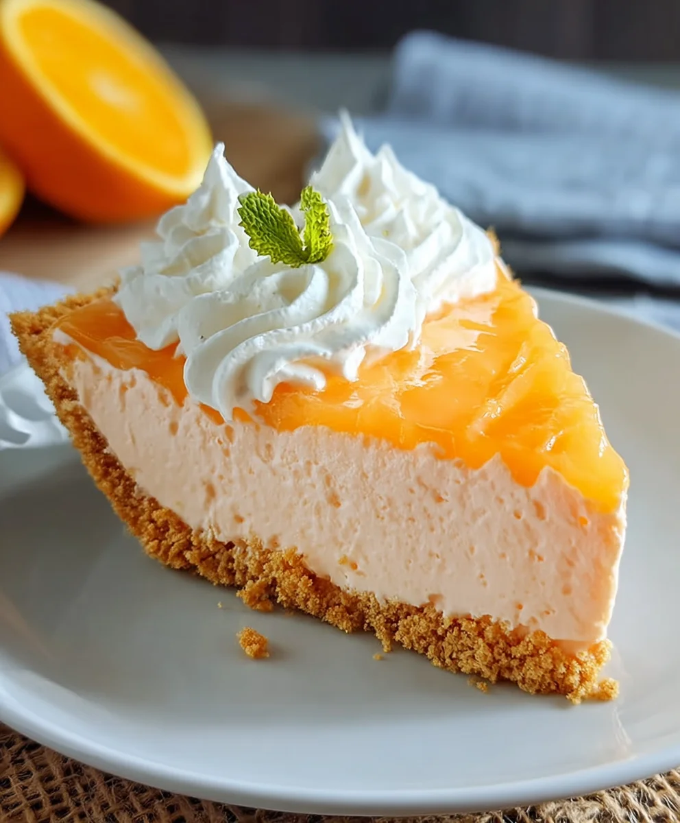Jello Creamsicle Pie - Easy No-Bake Dessert
