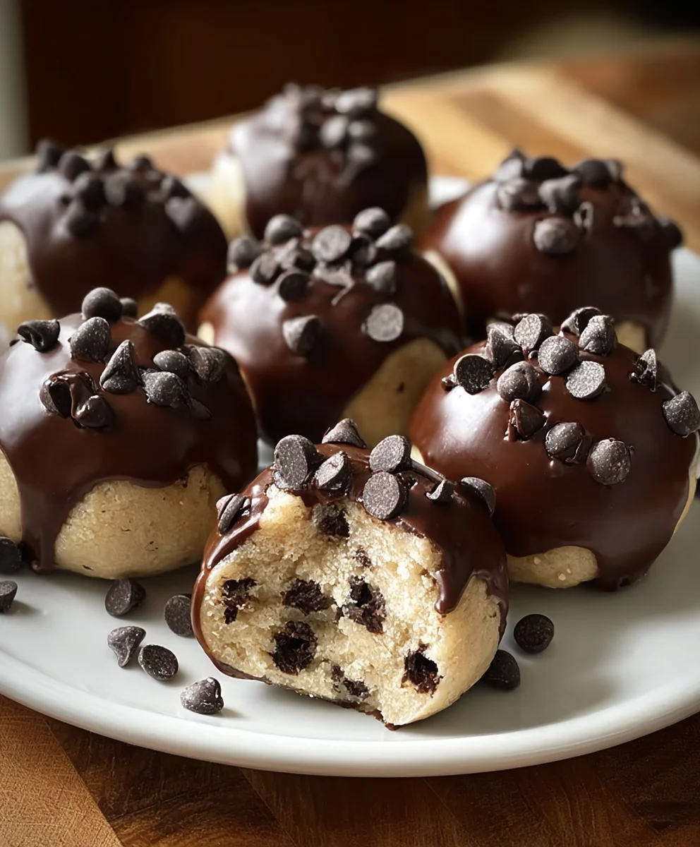 Easy Chocolate-Dipped Cookie Dough Bites No Bake