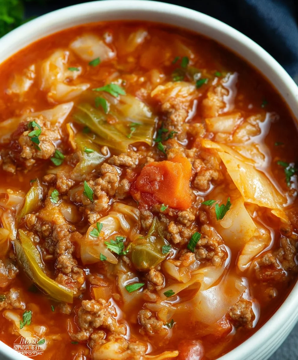 Hearty Cabbage Roll Soup - Easy & Delicious Beef Version