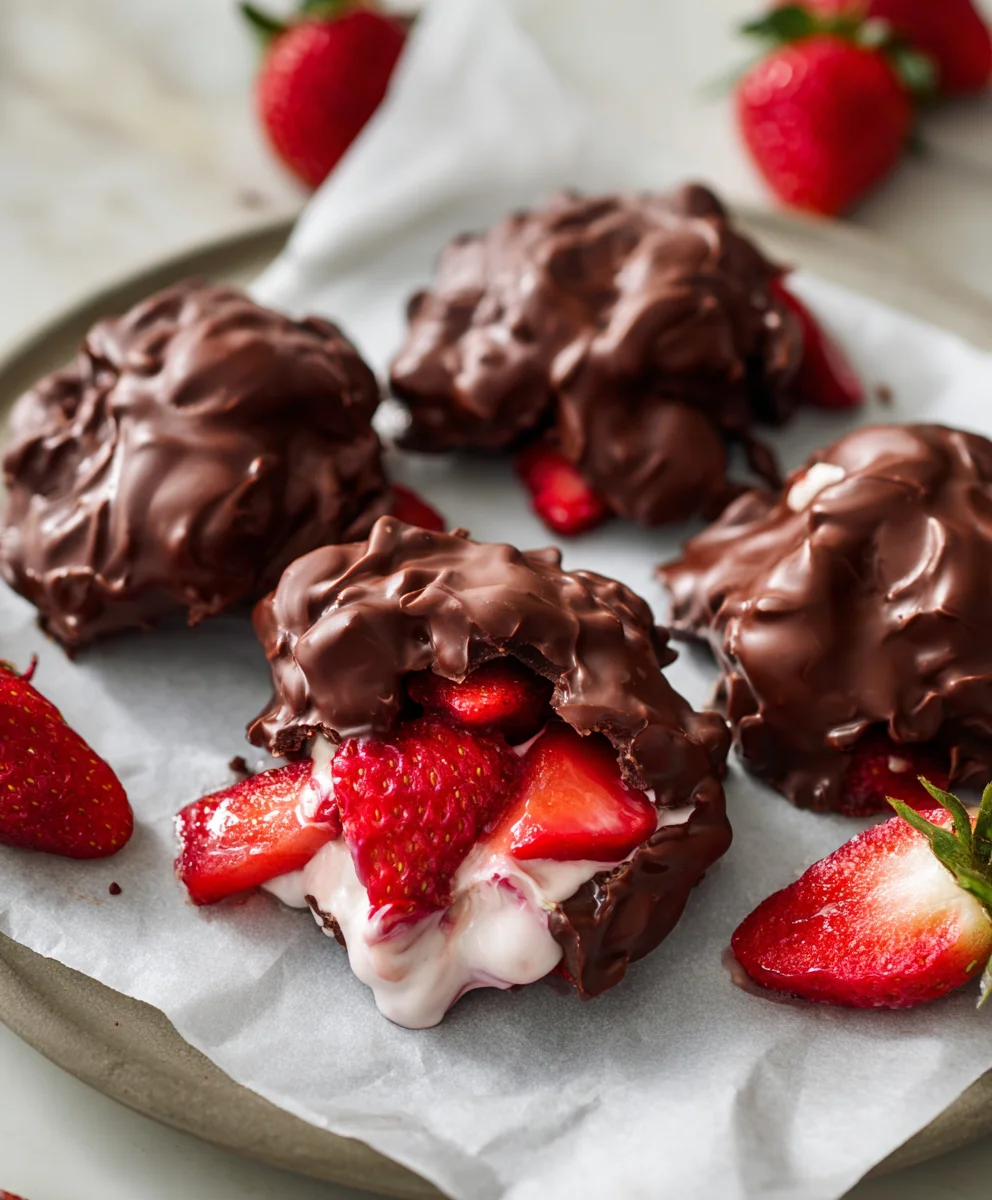 Chocolate Strawberry Yogurt Clusters Easy Treat