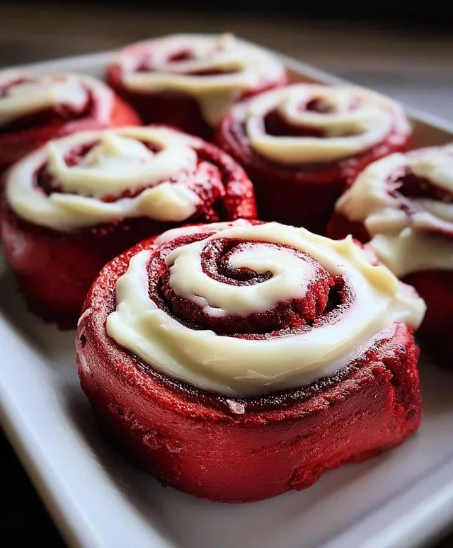 Red Velvet Cinnamon Rolls with Cream Cheese Icing