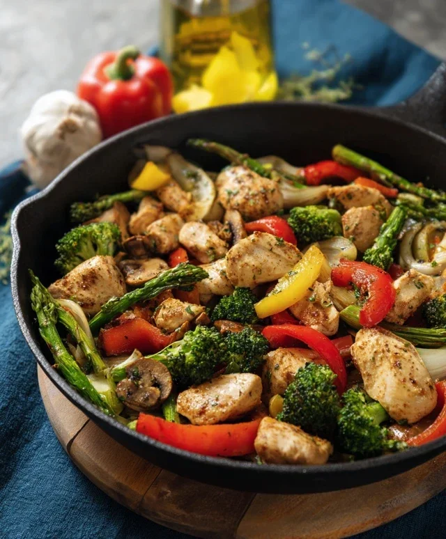 Healthy Chicken and Vegetables Skillet