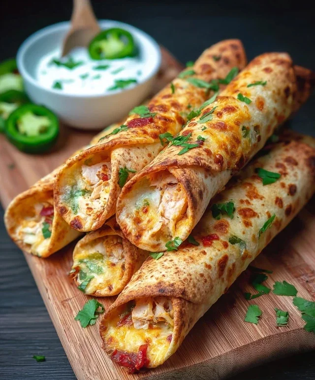 Jalapeno Popper Chicken Taquitos