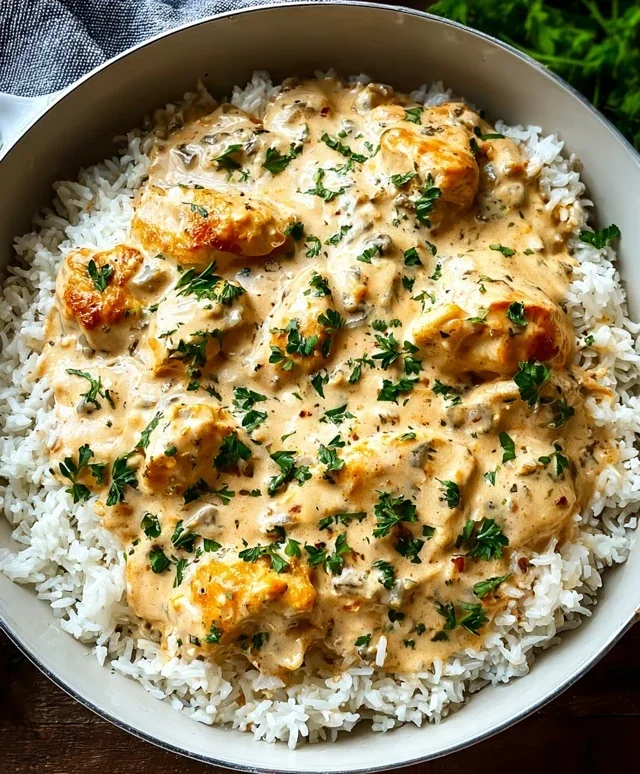 Creamy Smothered Chicken and Rice