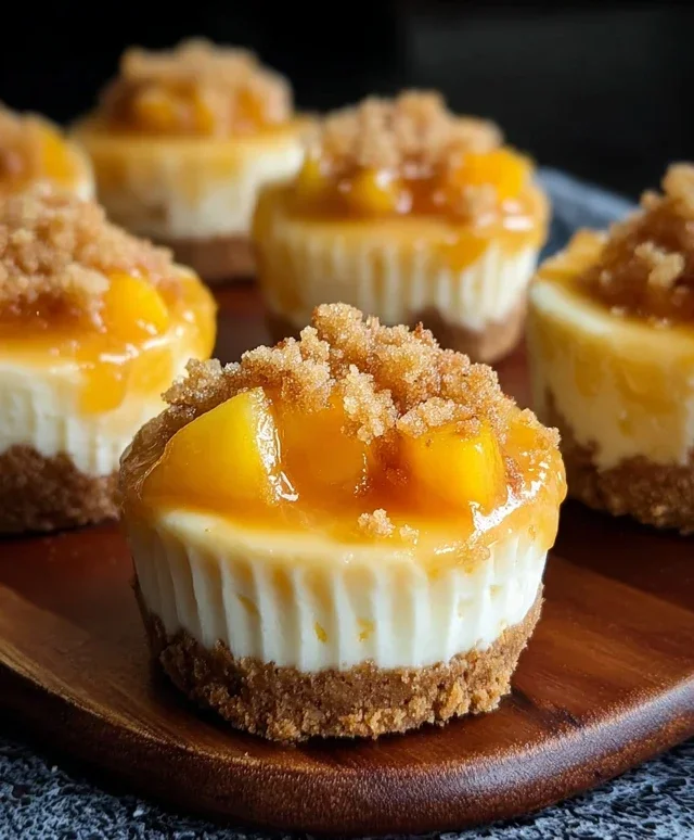 Peach Cobbler Mini Cheesecakes
