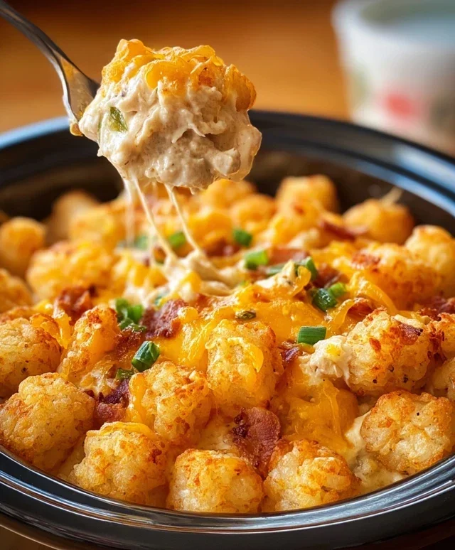 Crock Pot Chicken Tater Tot Casserole