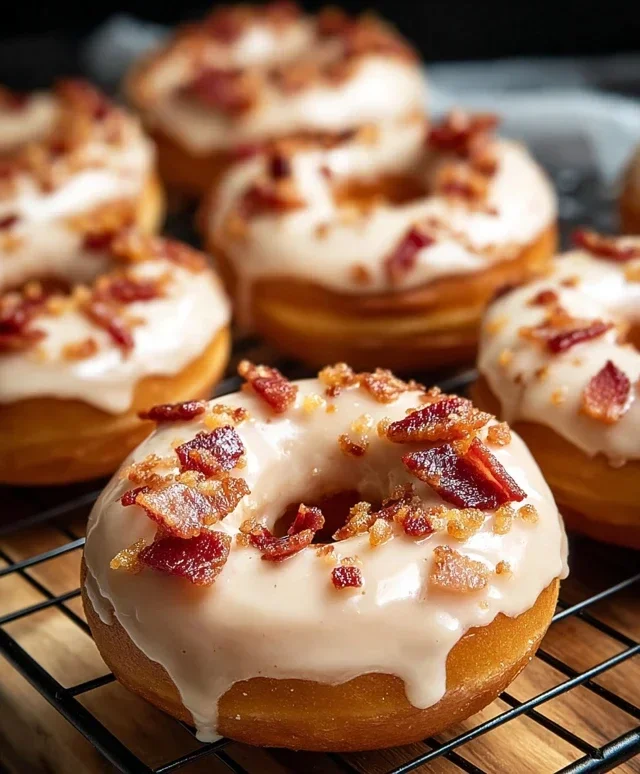 Maple Beef Beef Bacon Doughnuts