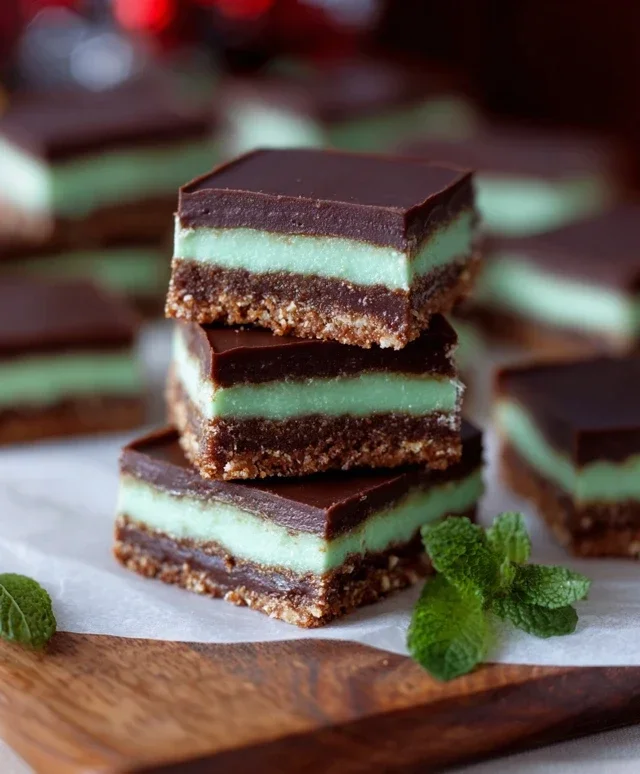 Triple-layer chocolate mint squares