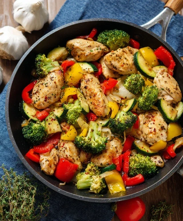 Healthy Chicken and Vegetables Skillet