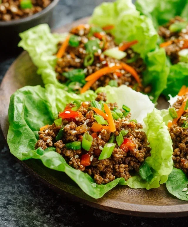 Asian Style Ground Beef Lettuce Wraps