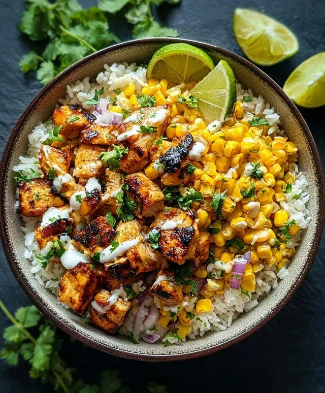 Street Corn Chicken Rice Bowl