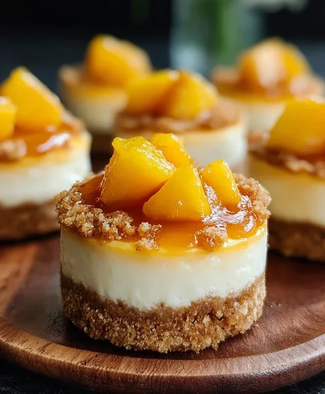Peach Cobbler Mini Cheesecakes