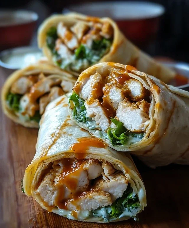 Cheesy Garlic Chicken Wraps