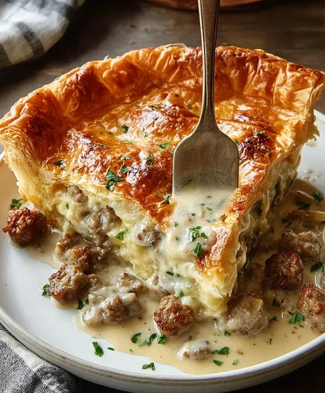 Sausage Gravy Puff Pie