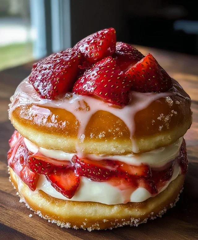 Strawberry Cheesecake Doughnut Burger