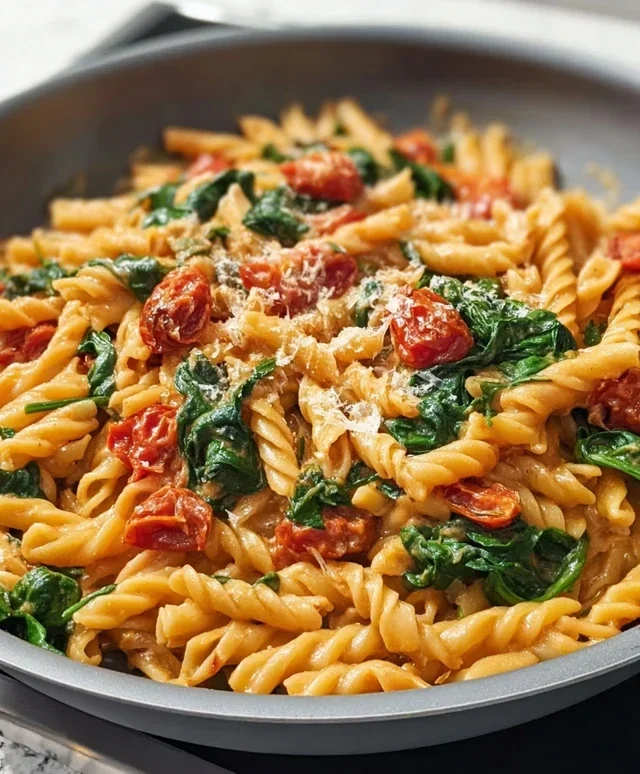 One-Pot Spinach Tomato Pasta