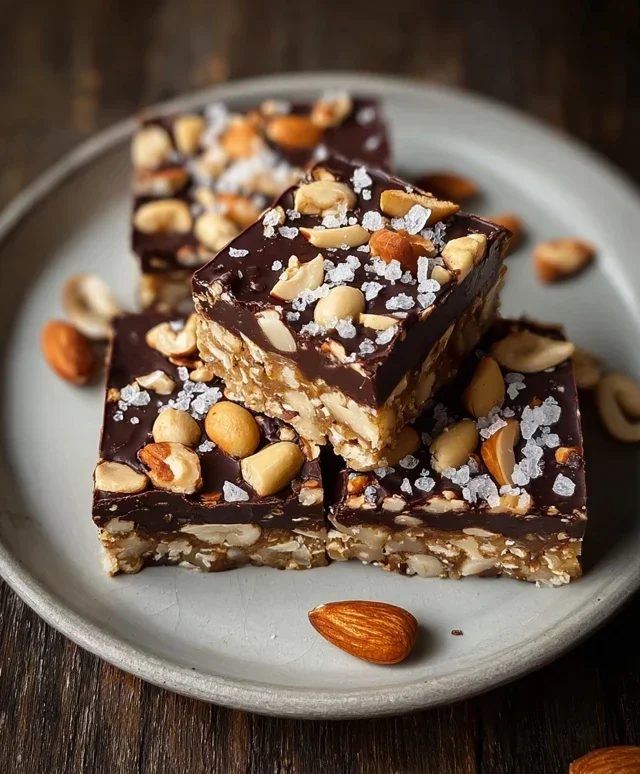 Dark Chocolate and Sea Salt Nut Bars
