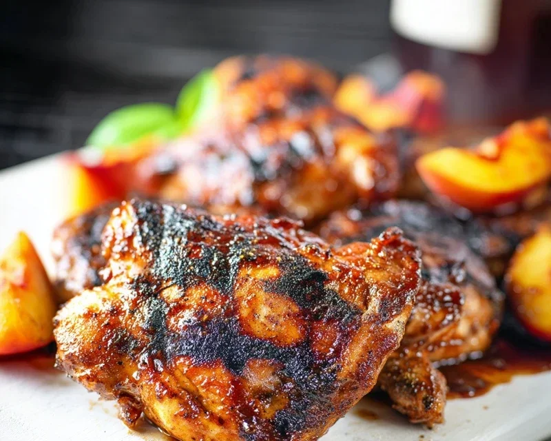 Grilled Bourbon Extract Extract Peach BBQ Chicken