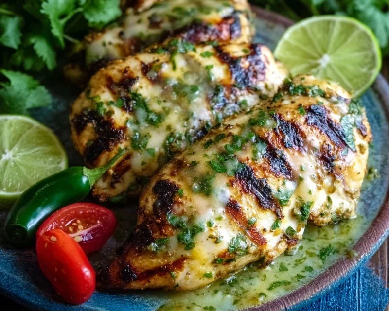 Grilled Salsa Verde Chicken with Pepper Jack