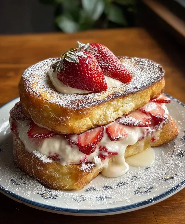 Strawberry Cream Cheese Stuffed French Toast