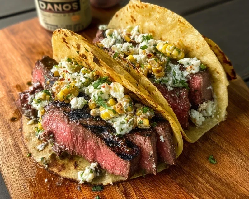 Grilled Elote Steak Tacos