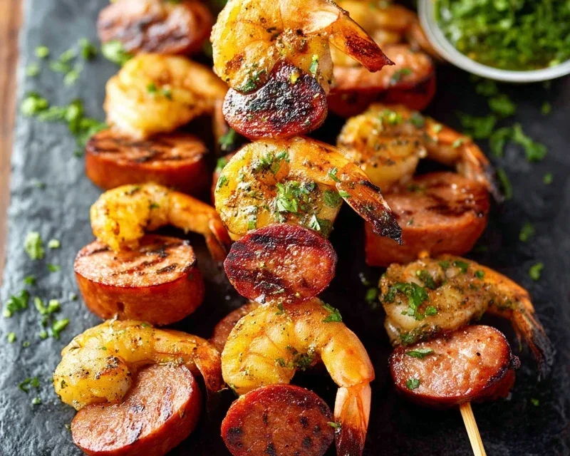 Sausage and Shrimp Kabobs