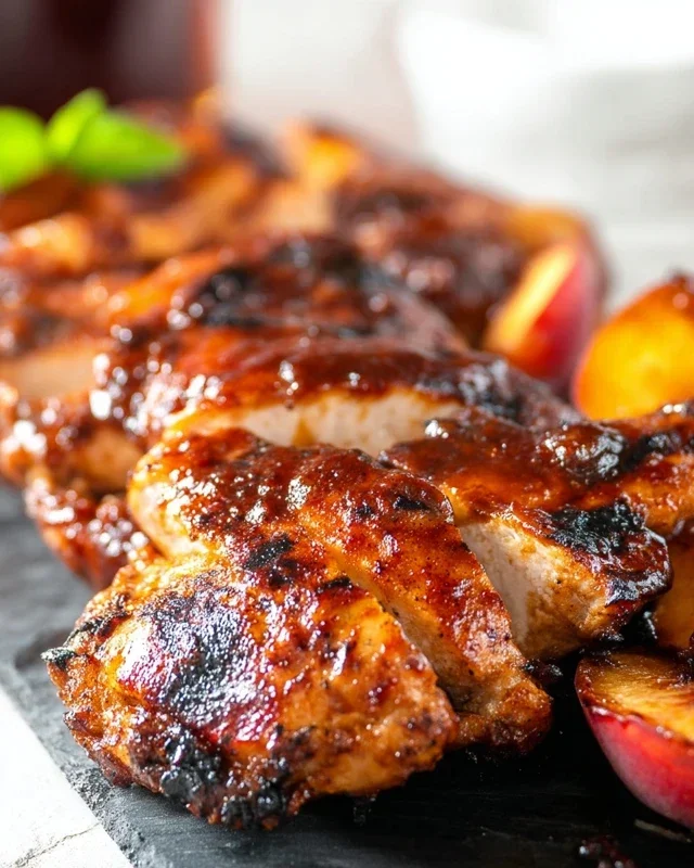 Grilled Bourbon Extract Extract Peach BBQ Chicken