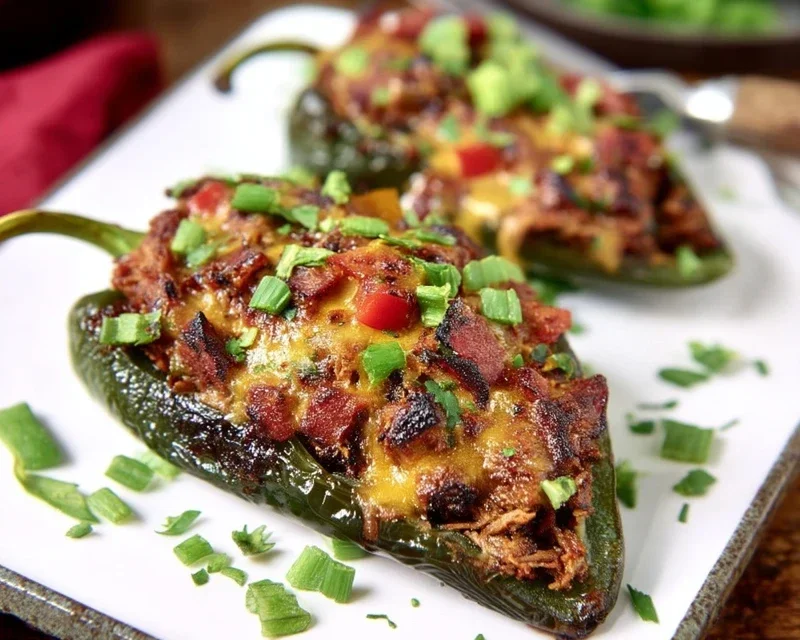 Brisket Stuffed Poblano Peppers