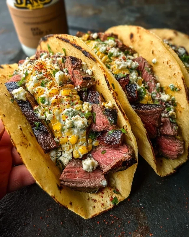Grilled Elote Steak Tacos