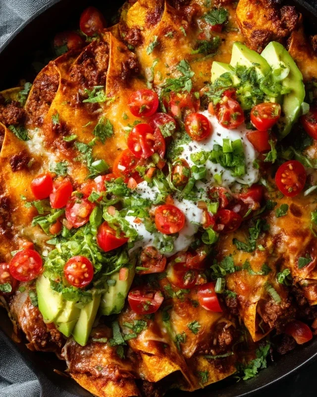 Beef Skillet Enchiladas