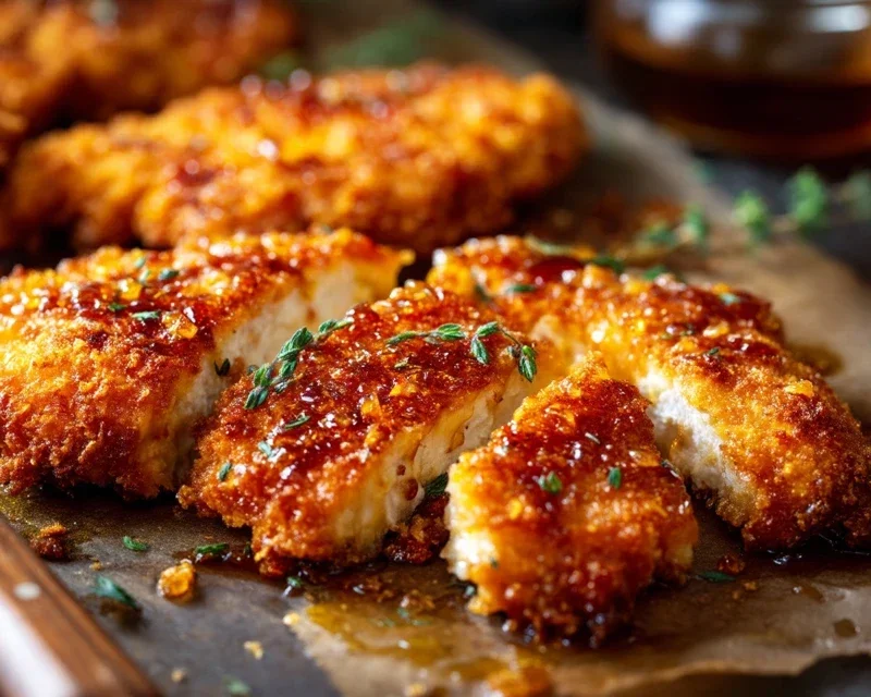 Baked Crunchy Hot Honey Chicken