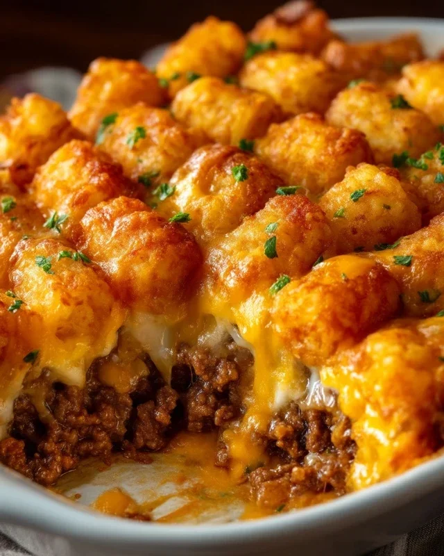 Tater Tot Casserole with Ground Beef
