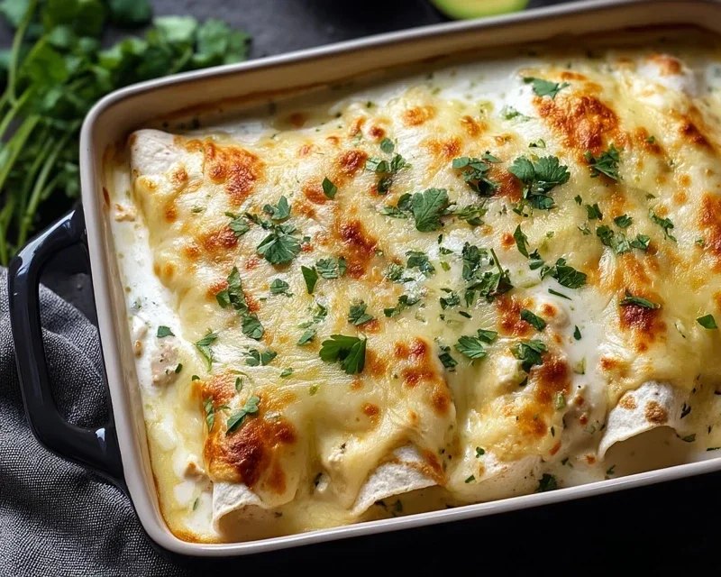 Creamy White Chicken Enchiladas