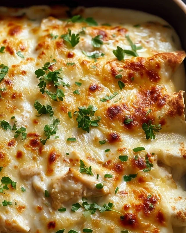 Creamy White Chicken Enchiladas