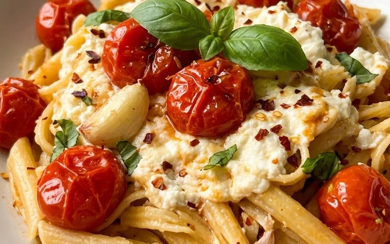 Roasted Tomato and Garlic Ricotta Pasta