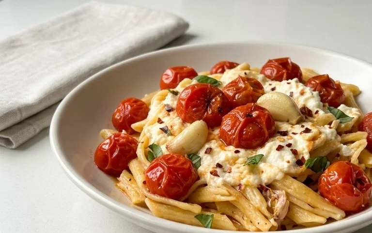 Roasted Tomato and Garlic Ricotta Pasta