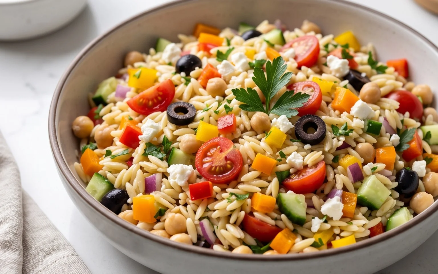 Rainbow Orzo Salad