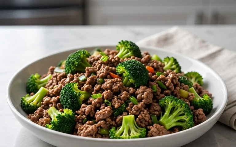Ground Beef and Broccoli