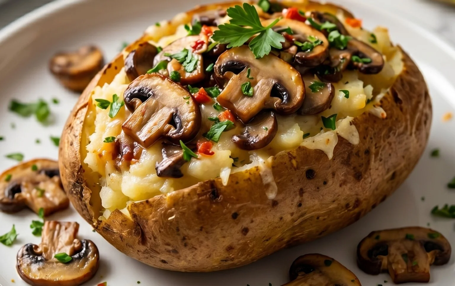 The Ultimate Stuffed Baked Potatoes with Mushrooms