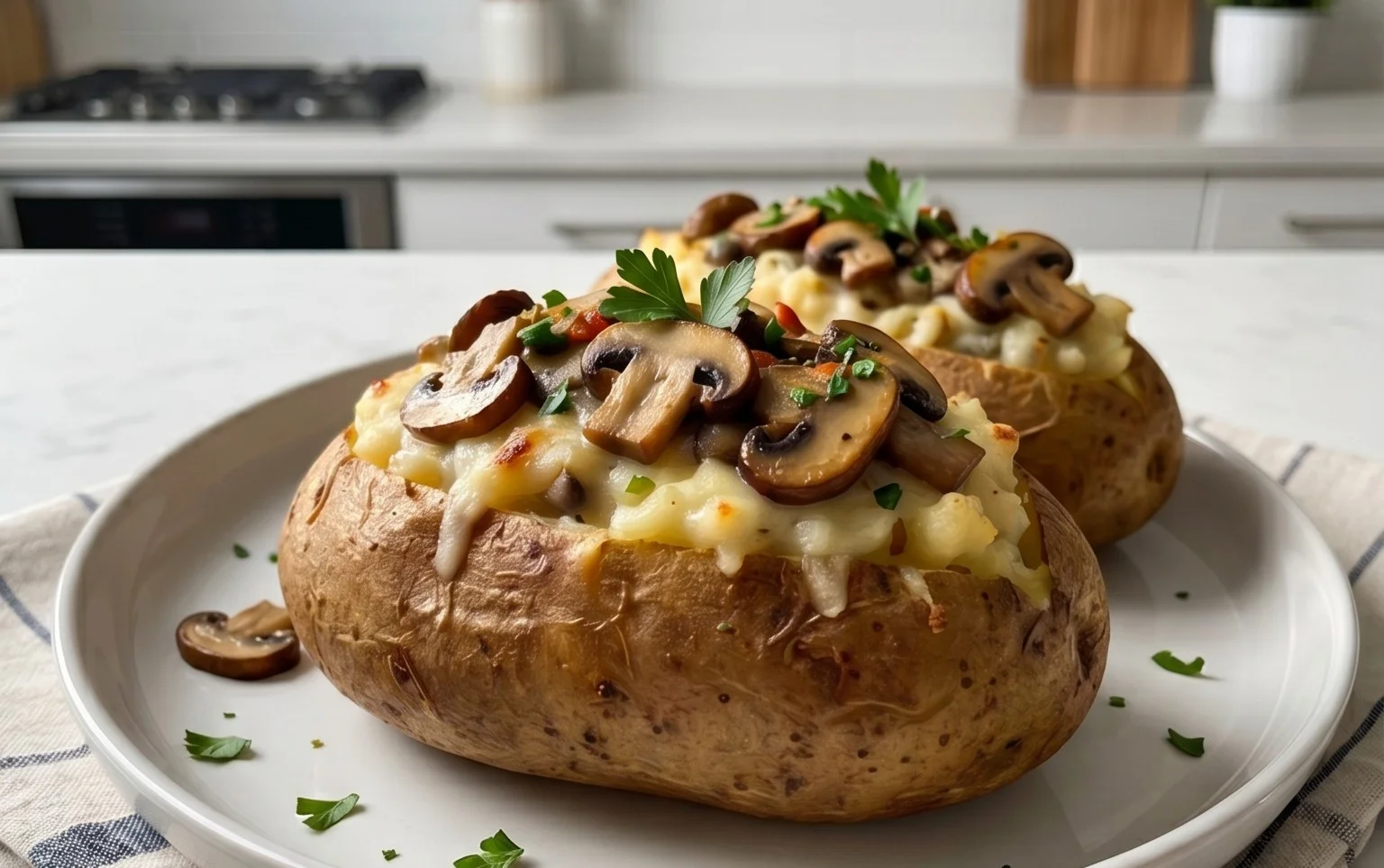 The Ultimate Stuffed Baked Potatoes with Mushrooms