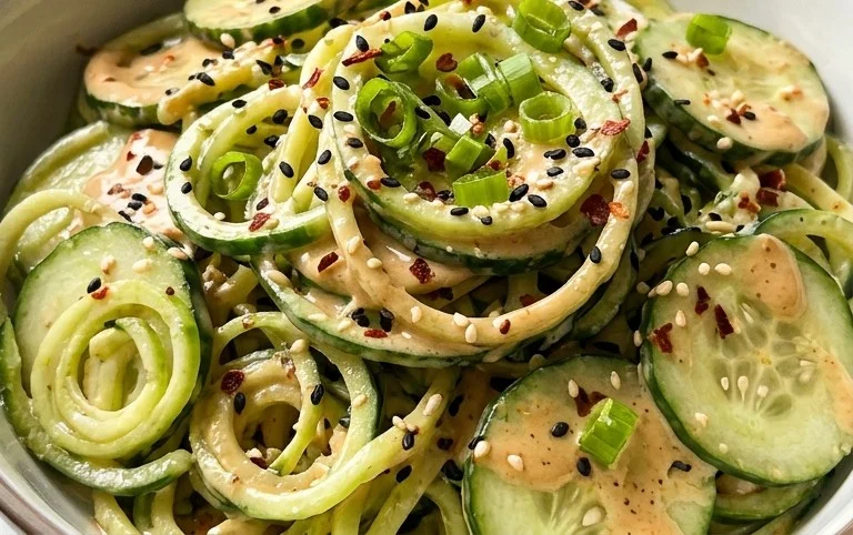 Creamy Asian Cucumber Salad Bowl