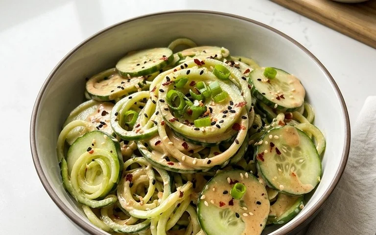 Creamy Asian Cucumber Salad Bowl