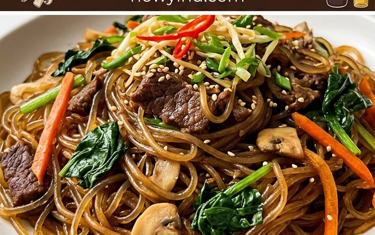 Japchae (Korean Glass Noodle Stir Fry)