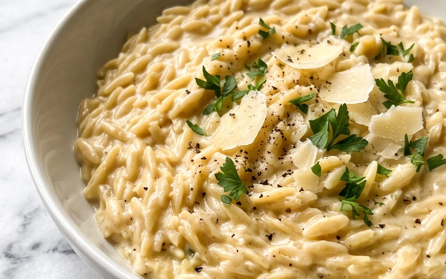 Creamy Garlic Parmesan Orzo
